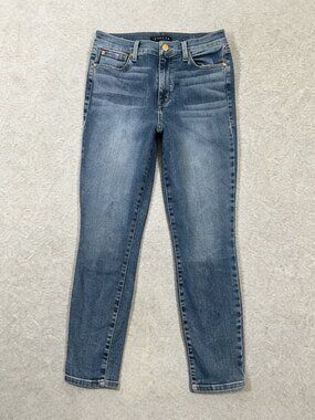 Anthropologie Level 99 Skinny Straight Jeans Women's 6 Light Wash Mid Rise
